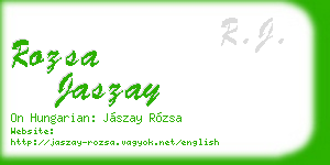 rozsa jaszay business card