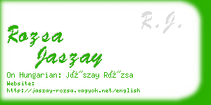 rozsa jaszay business card